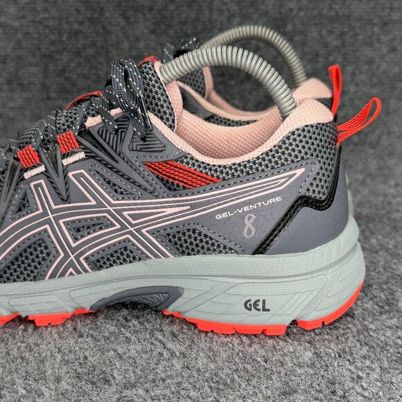 Asics Gel-Venture 8 Trail Running Shoes Women's SIze 8.5 Gray Orange Athletic - Picture 5 of 12